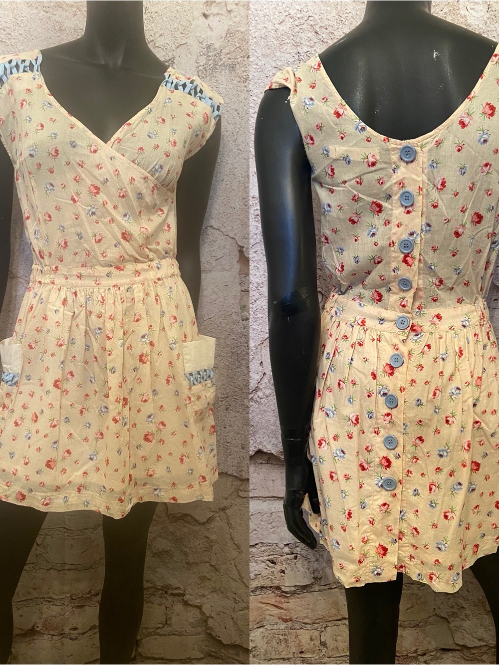Laundry Room Cream Floral Cotton Dress